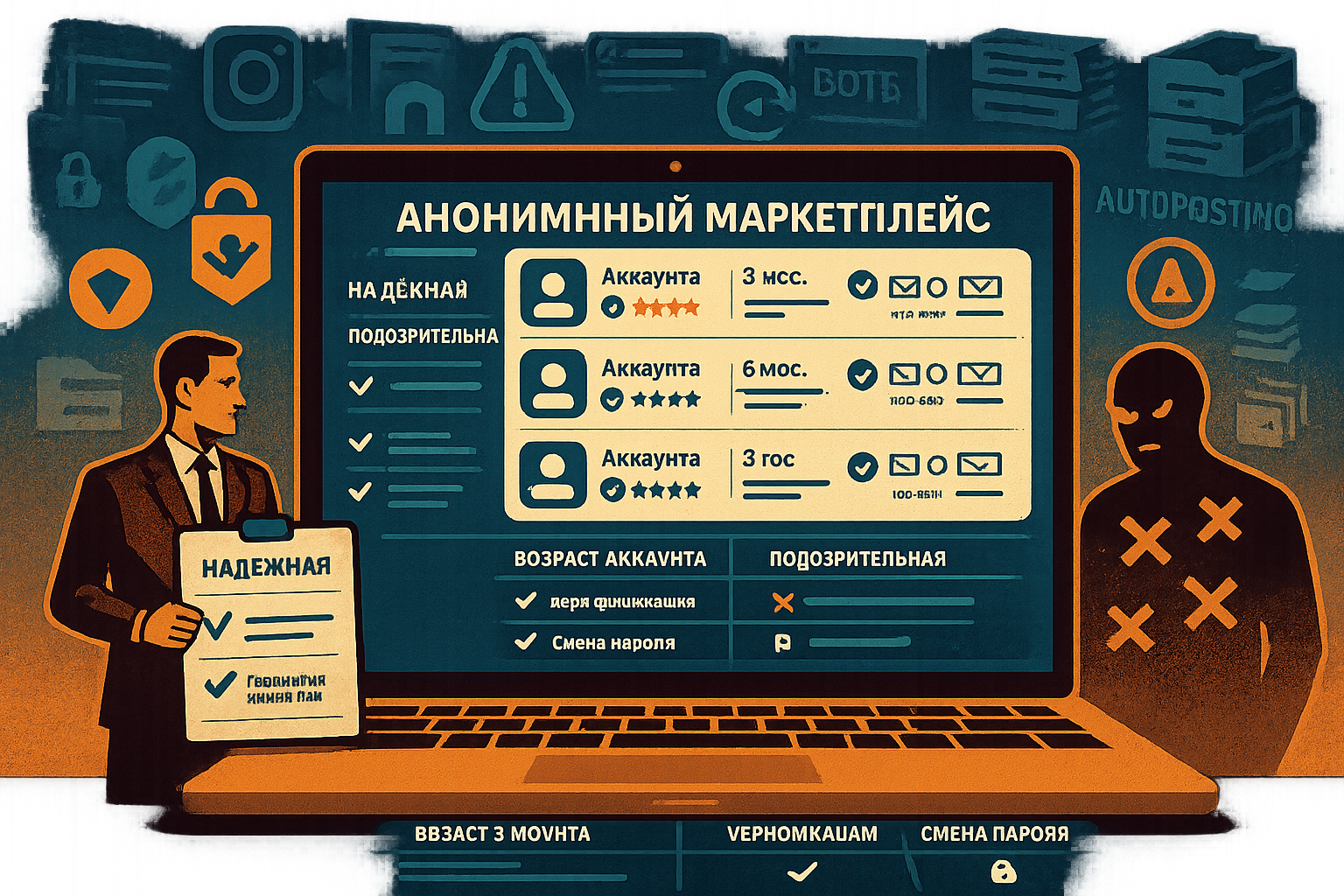 Как выбрать и безопасно купить аккаунты для SMM через анонимный маркетплейс